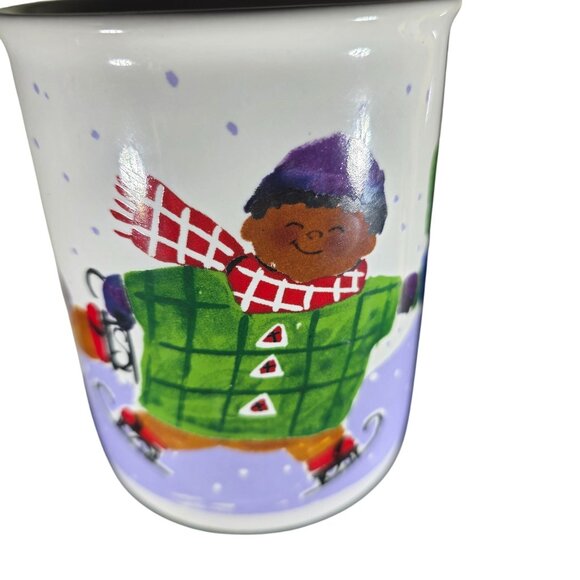 Pfaltzgraff Designer Collection mug coffee cup Winter Ice Skating children - Picture 2 of 7